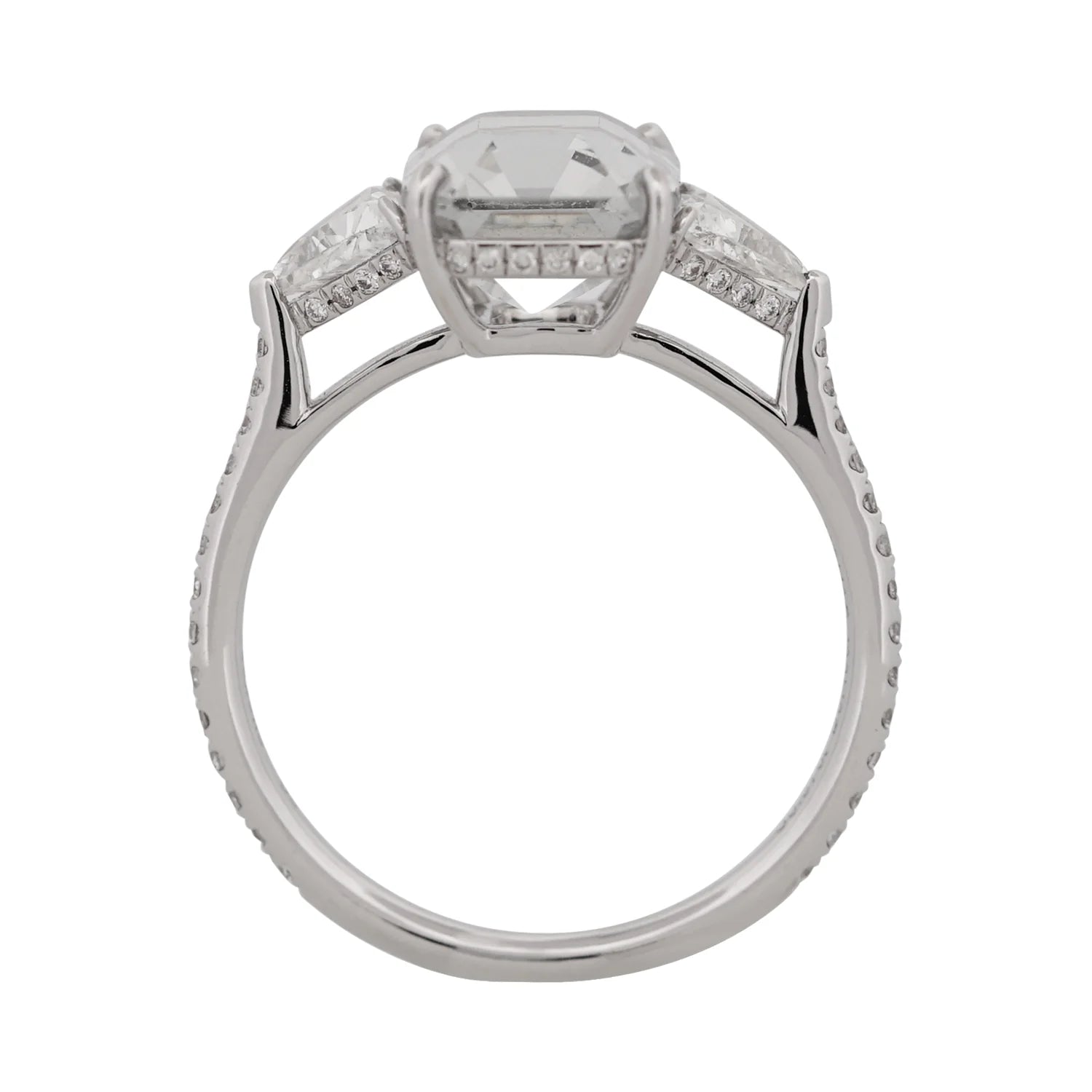 Grey Sapphire Three Stone Ring