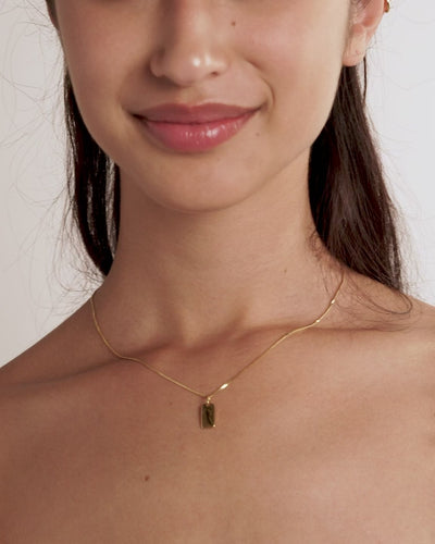 Florence Mini White Topaz Reversible Necklace in 18K Gold Vermeil by Handiora