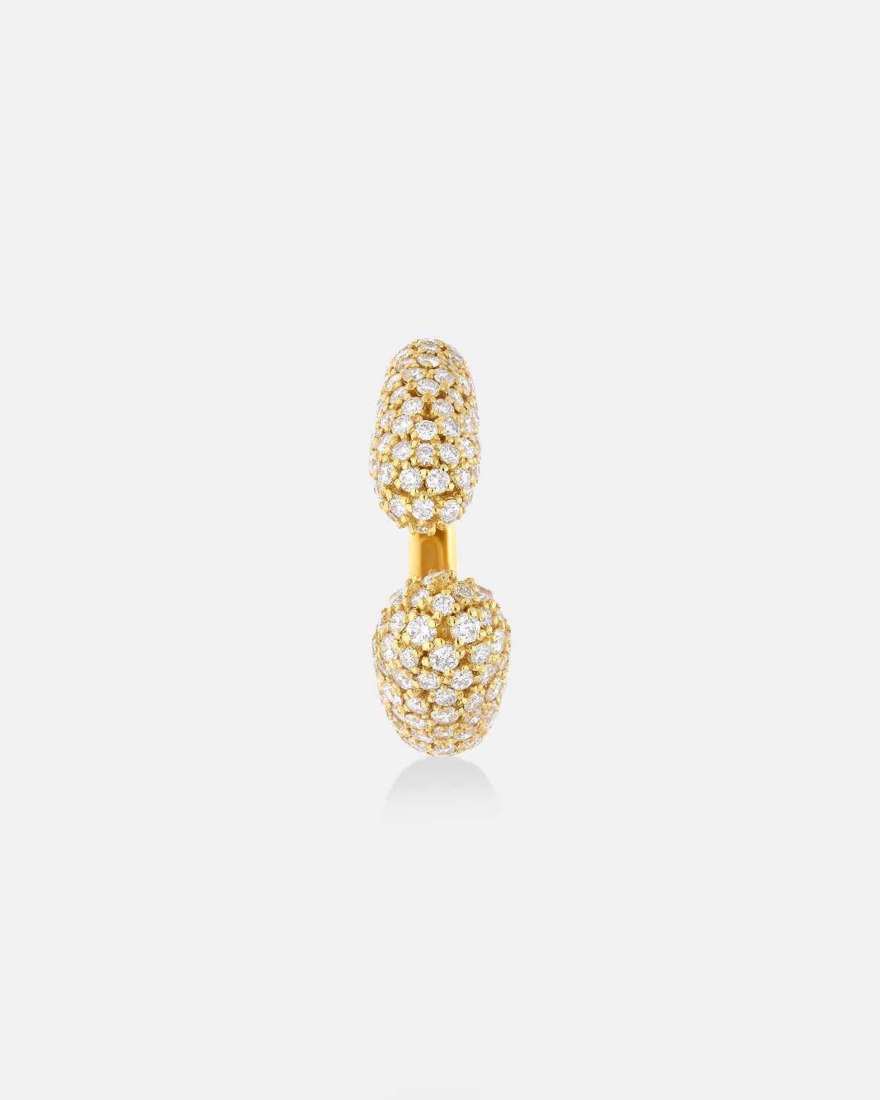 Infinite Grace Open Sculptural Ring with Pavé Diamonds in 18K Yellow Gold by Handiora