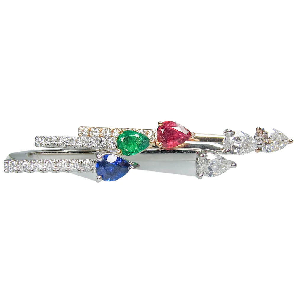 Emerald & Diamond Vine Lobe Earrings